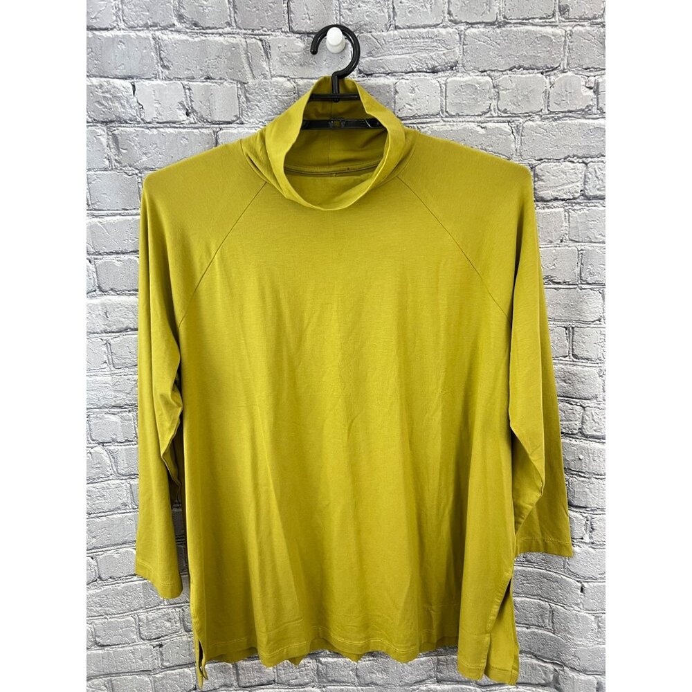 J. Jill Size 2X Luxe Supima Everyday Turtleneck Tunic Top Cotton Stretch Olive
